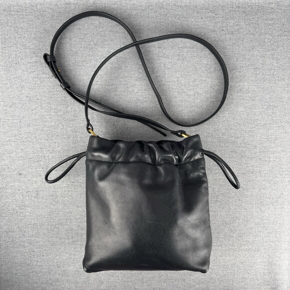 Fossil Crossbody Bag Small Black Leather Festival‎ Beachy Boho Bucket Bag - Picture 5 of 16